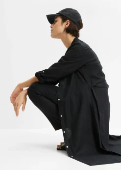 bonprix bonprix Vestido de mezcla de lino y viscosa con bolsillos Verde oliva oscuro Best