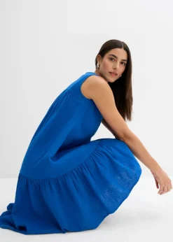 bonprix bonprix Vestido de muselina ligera Azul ártico Online