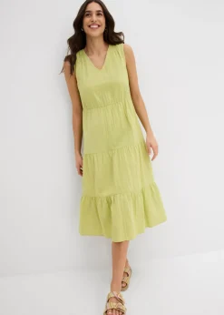 bonprix bonprix Vestido de muselina suave pistacho mate Outlet
