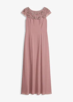 bonprix bonprix Vestido de noche con aplicación de encaje Rosa palo Outlet