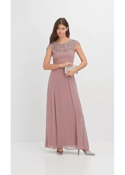 bonprix bonprix Vestido de noche con aplicación de encaje Rosa palo Outlet