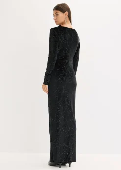 bonprix bonprix Vestido de noche con brillo Negro Discount