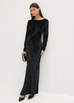bonprix bonprix Vestido de noche con brillo Negro Discount
