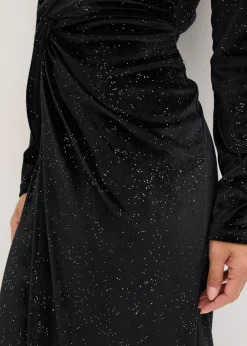 bonprix bonprix Vestido de noche con brillo Negro Discount