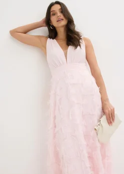 bonprix bonprix Vestido de noche con detalle de encaje deshilachado Rosa claro Best