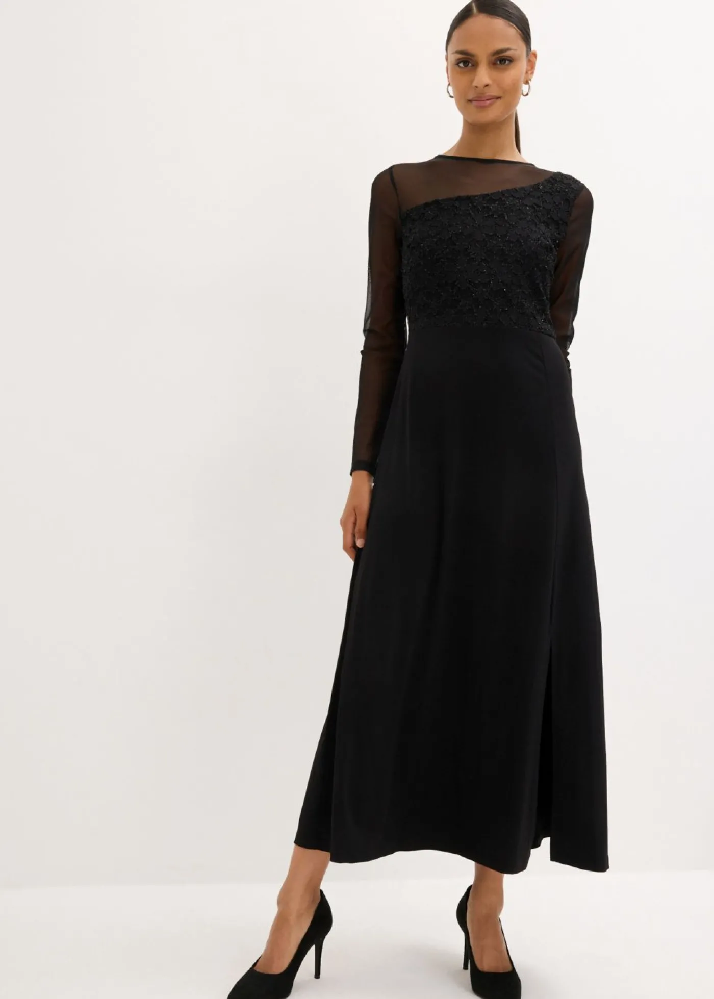 bonprix bonprix Vestido de noche con encaje Negro New