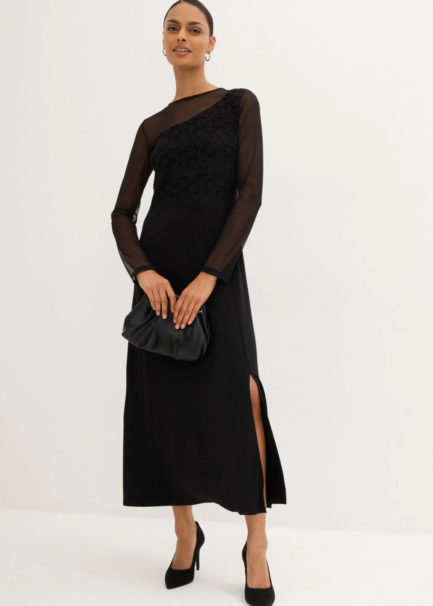 bonprix bonprix Vestido de noche con encaje Negro New