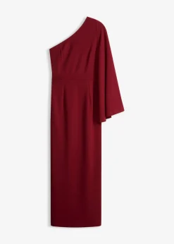 bonprix bonprix Vestido de noche con un hombro al descubierto Rojo rubí Clearance