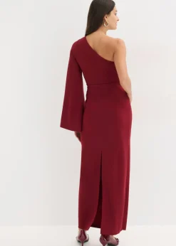 bonprix bonprix Vestido de noche con un hombro al descubierto Rojo rubí Clearance
