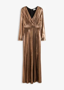 bonprix bonprix Vestido de noche de punto fino con brillo Marrón claro Discount
