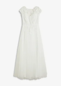 bonprix bonprix Vestido de novia de tul con encaje Blanco lana Online