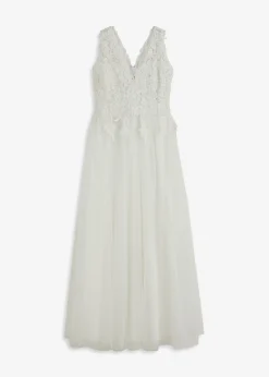 bonprix bonprix Vestido de novia de tul y encaje Blanco lana Sale