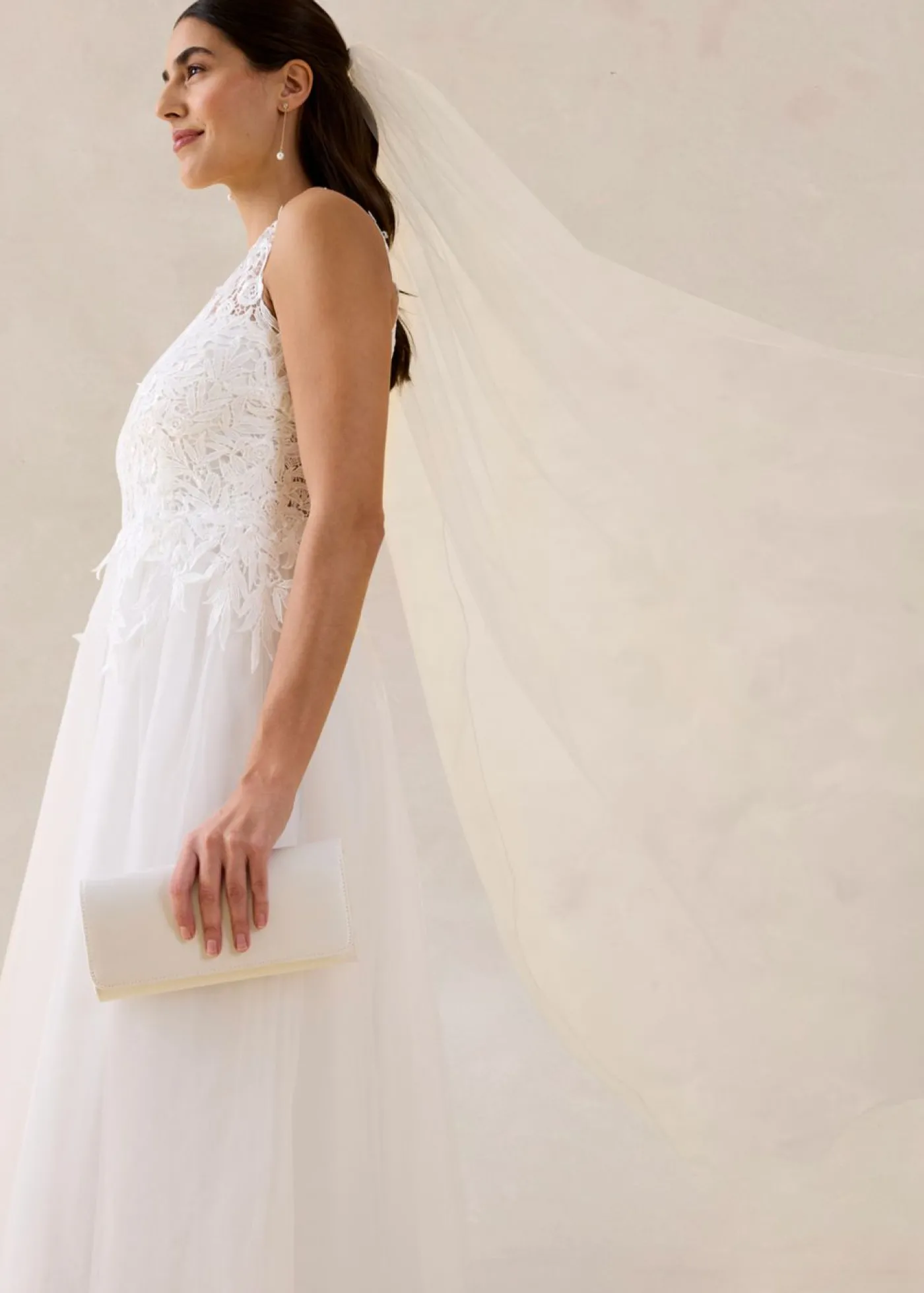 bonprix bonprix Vestido de novia de tul y encaje Blanco lana Sale