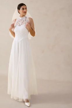 bonprix bonprix Vestido de novia de tul y encaje Blanco