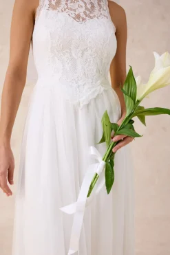 bonprix bonprix Vestido de novia de tul y encaje Blanco