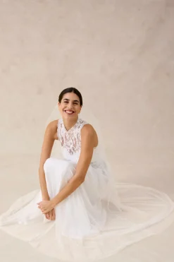 bonprix bonprix Vestido de novia de tul y encaje Blanco