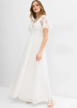 bonprix bonprix Vestido de novia premamá 2 en 1 con función de lactancia Blanco lana Discount