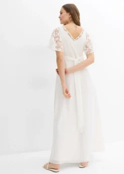 bonprix bonprix Vestido de novia premamá 2 en 1 con función de lactancia Blanco lana Discount