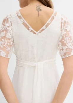 bonprix bonprix Vestido de novia premamá 2 en 1 con función de lactancia Blanco lana Discount