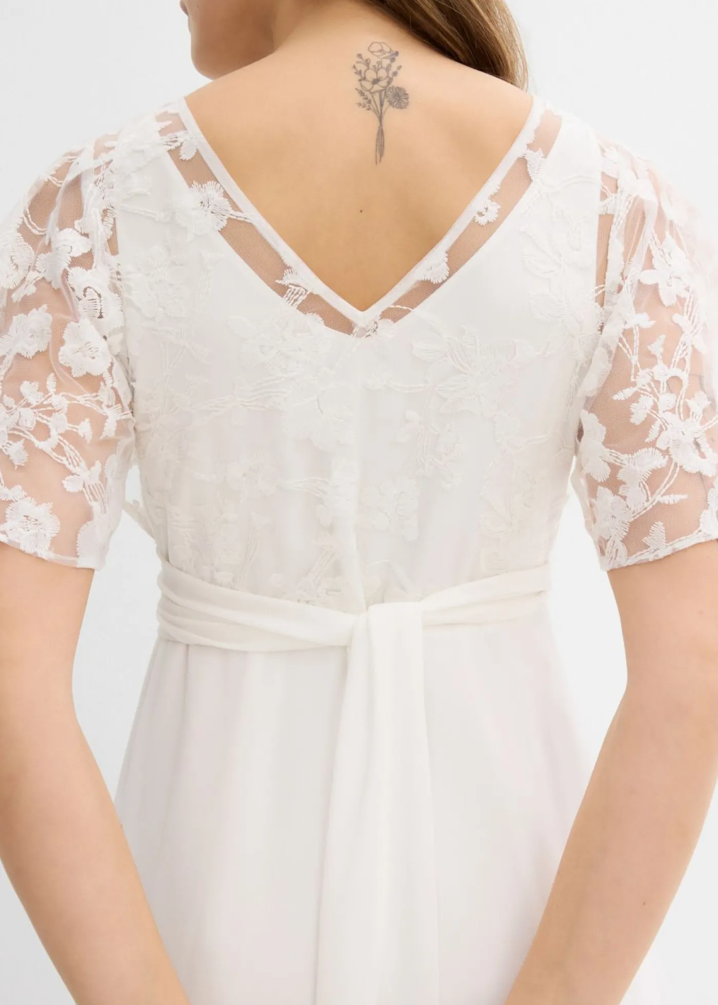 bonprix bonprix Vestido de novia premamá 2 en 1 con función de lactancia Blanco lana Discount