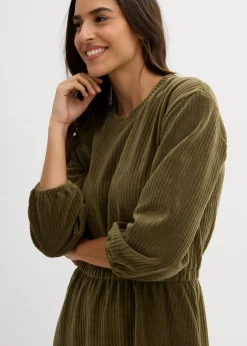 bonprix bonprix Vestido de pana Verde oliva oscuro Sale