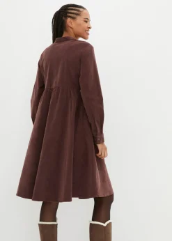 bonprix bonprix Vestido de pana de algodón Marrón tierra Online