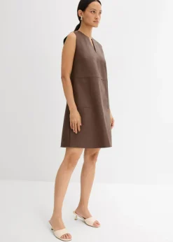 bonprix bonprix Vestido de piel sintética marrón Best