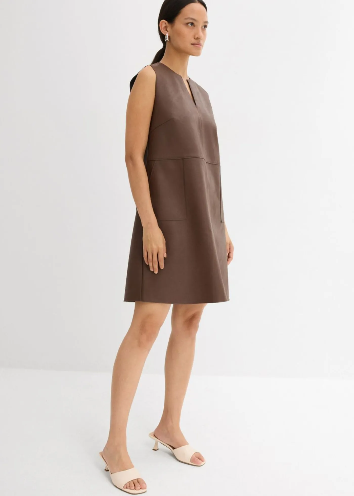 bonprix bonprix Vestido de piel sintética marrón Best