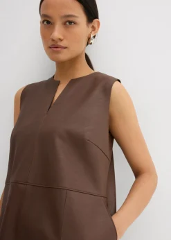 bonprix bonprix Vestido de piel sintética marrón Best