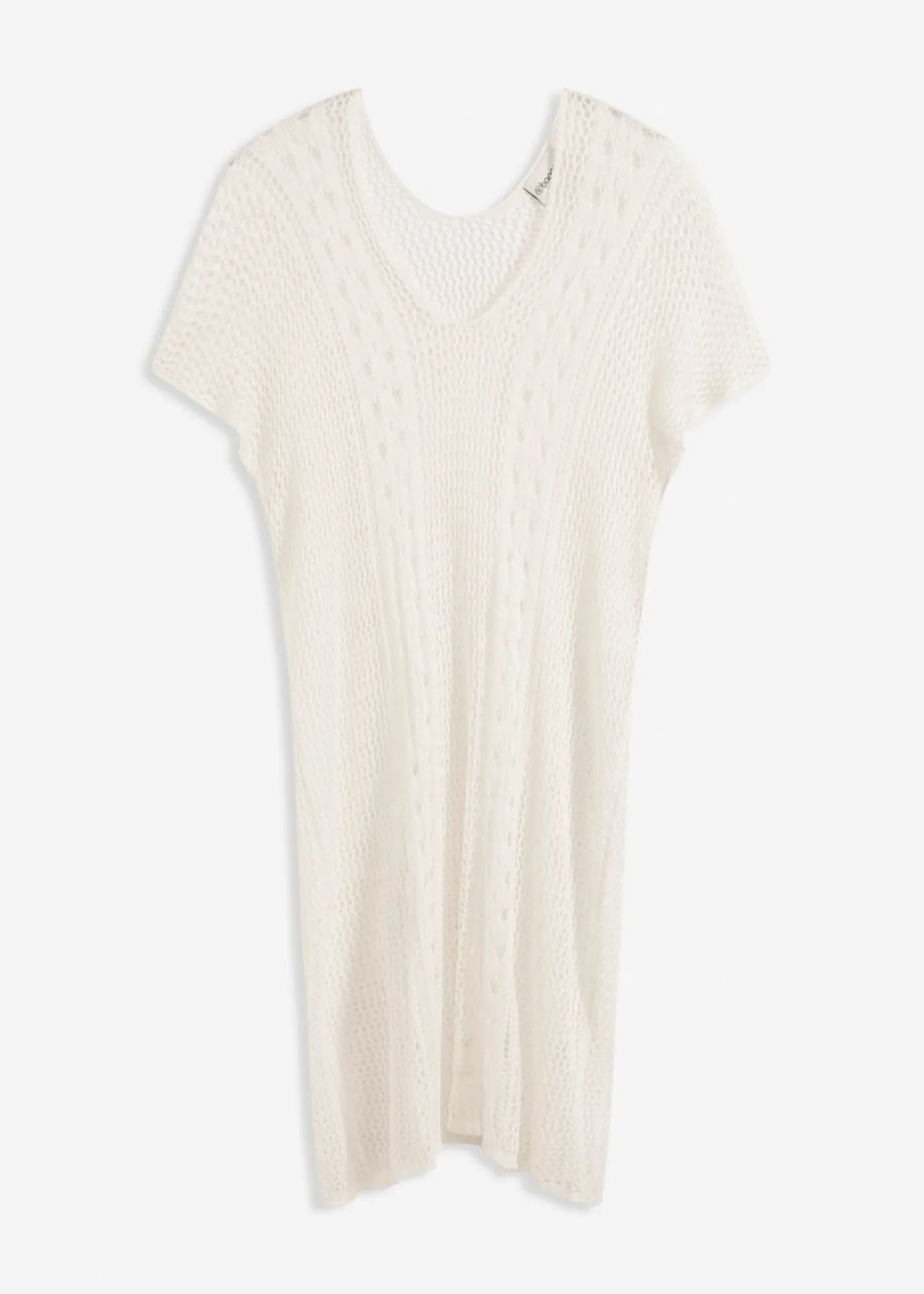bonprix bonprix Vestido de playa con aspecto de ganchillo de viscosa fluida Beige Best