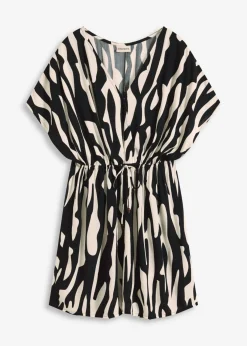 bonprix bonprix Vestido de playa de viscosa Negro-beige Sale