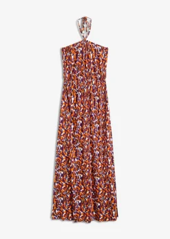bonprix bonprix Vestido de playa de viscosa fluida estampado leo púrpura-marrón claro New