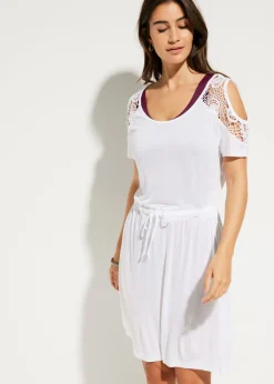 bonprix bonprix Vestido de playa transparente Blanco Hot