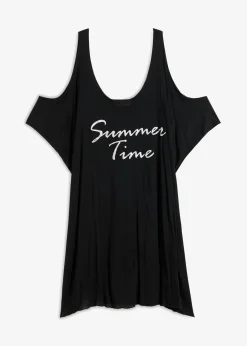 bonprix bonprix Vestido de playa transparente Negro Hot