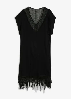 bonprix bonprix Vestido de playa transparente de viscosa Negro Discount