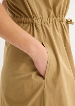 bonprix bonprix Vestido de popelín de algodón oliva pálido Outlet