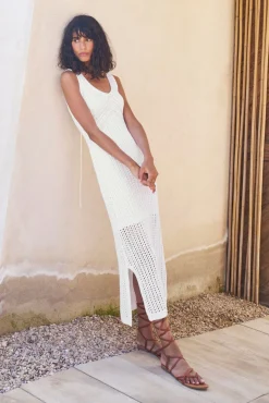 bonprix bonprix Vestido de punto Blanco lana Outlet