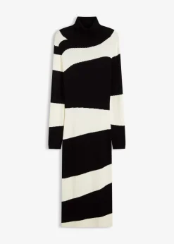 bonprix bonprix Vestido de punto Negro-blanco Hot