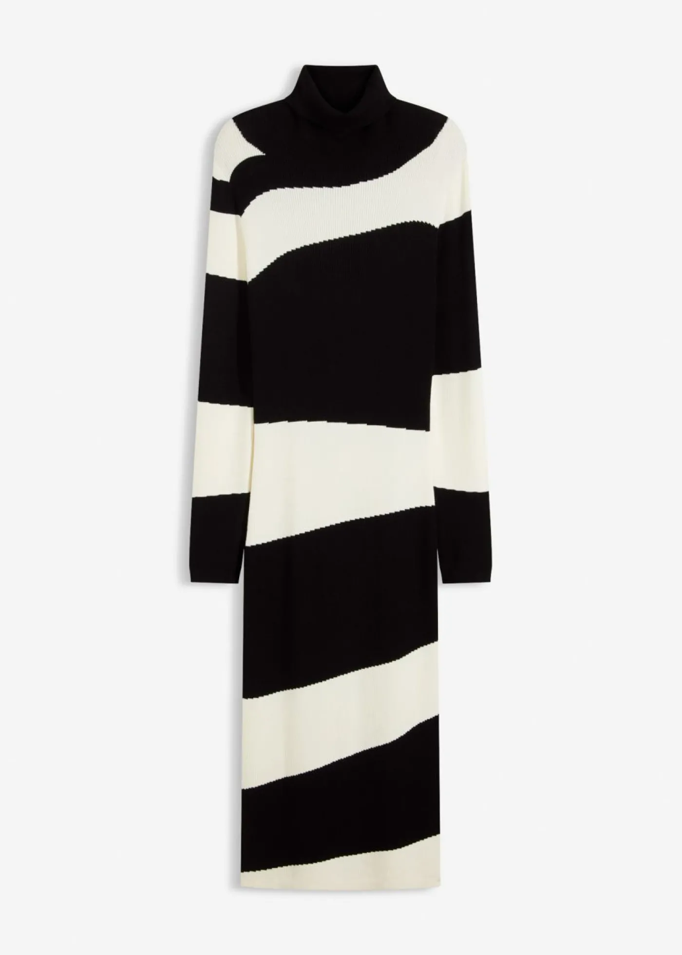 bonprix bonprix Vestido de punto Negro-blanco Hot