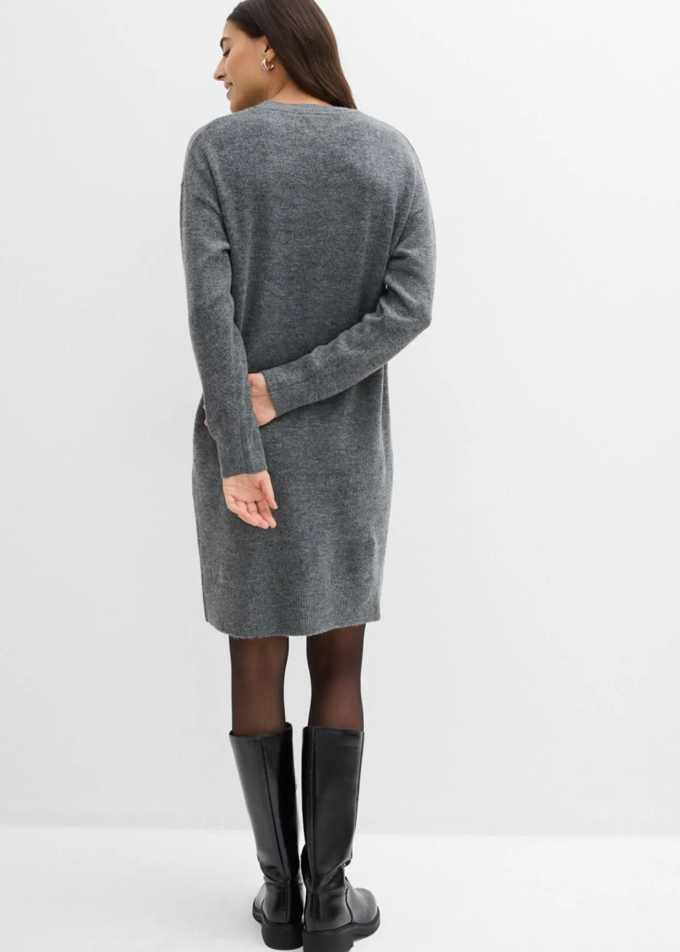 bonprix bonprix Vestido de punto Antracita jaspeado Sale