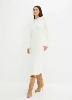 bonprix bonprix Vestido de punto Blanco lana Clearance