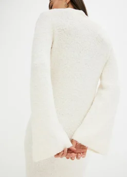 bonprix bonprix Vestido de punto Blanco lana Clearance