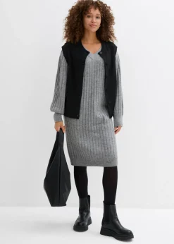 bonprix bonprix Vestido de punto Gris jaspeado Hot