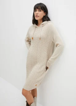 bonprix bonprix Vestido de punto Crudo jaspeado Outlet