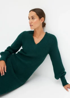 bonprix bonprix Vestido de punto Verde intenso Clearance