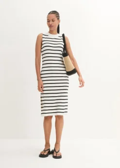 bonprix bonprix Vestido de punto blanco lana-negro con rayas Best