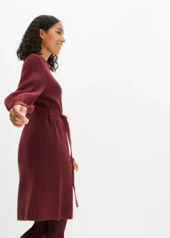 bonprix bonprix Vestido de punto rojo avellana moteado Best