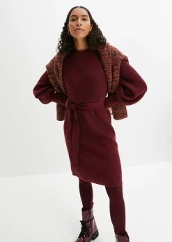 bonprix bonprix Vestido de punto rojo avellana moteado Best