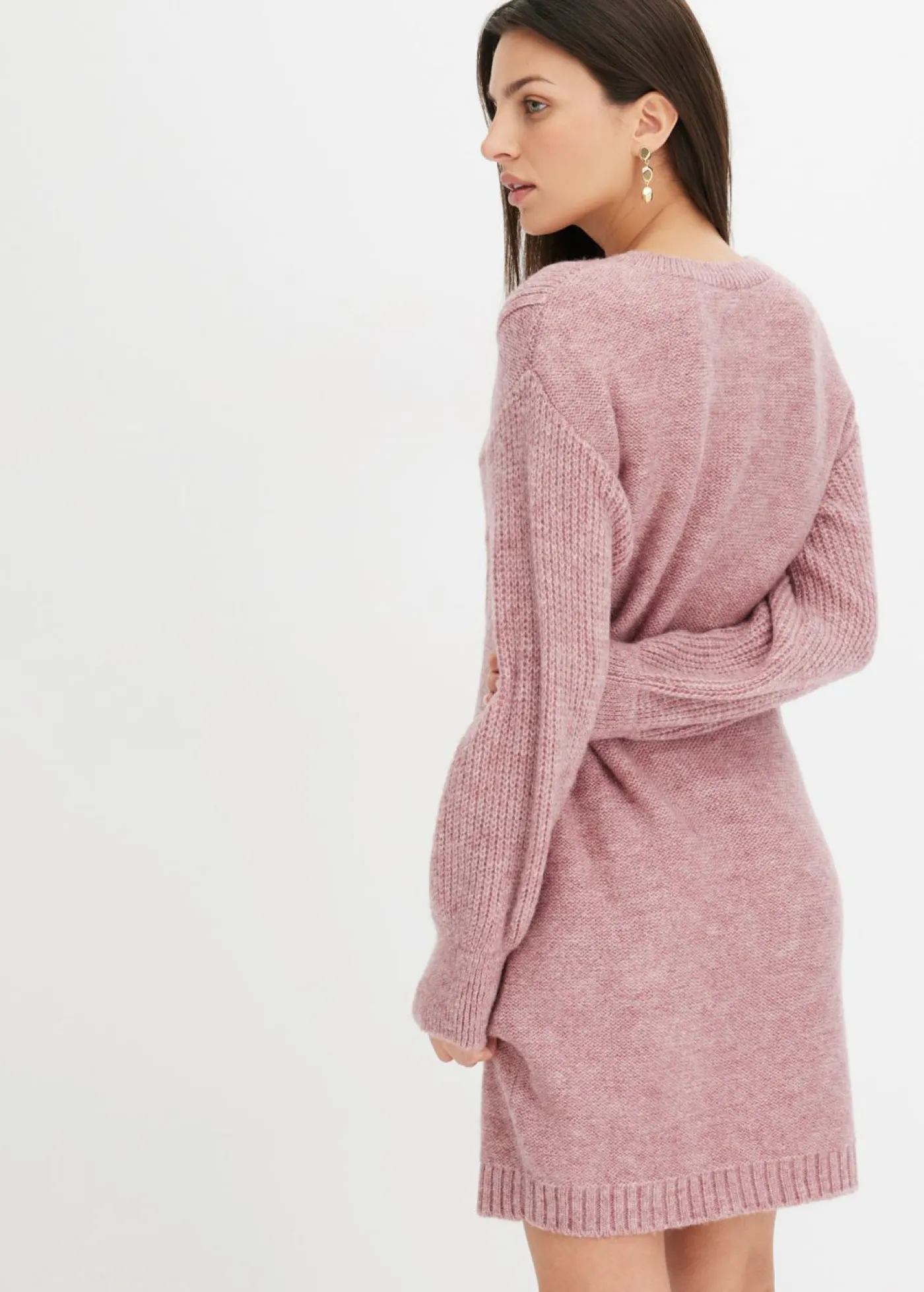 bonprix bonprix Vestido de punto rosa pálido moteado Outlet