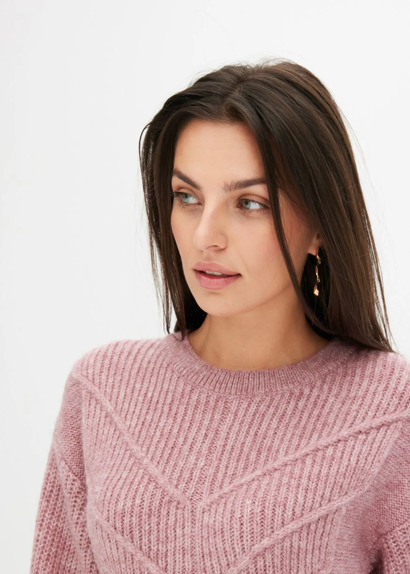 bonprix bonprix Vestido de punto rosa pálido moteado Outlet